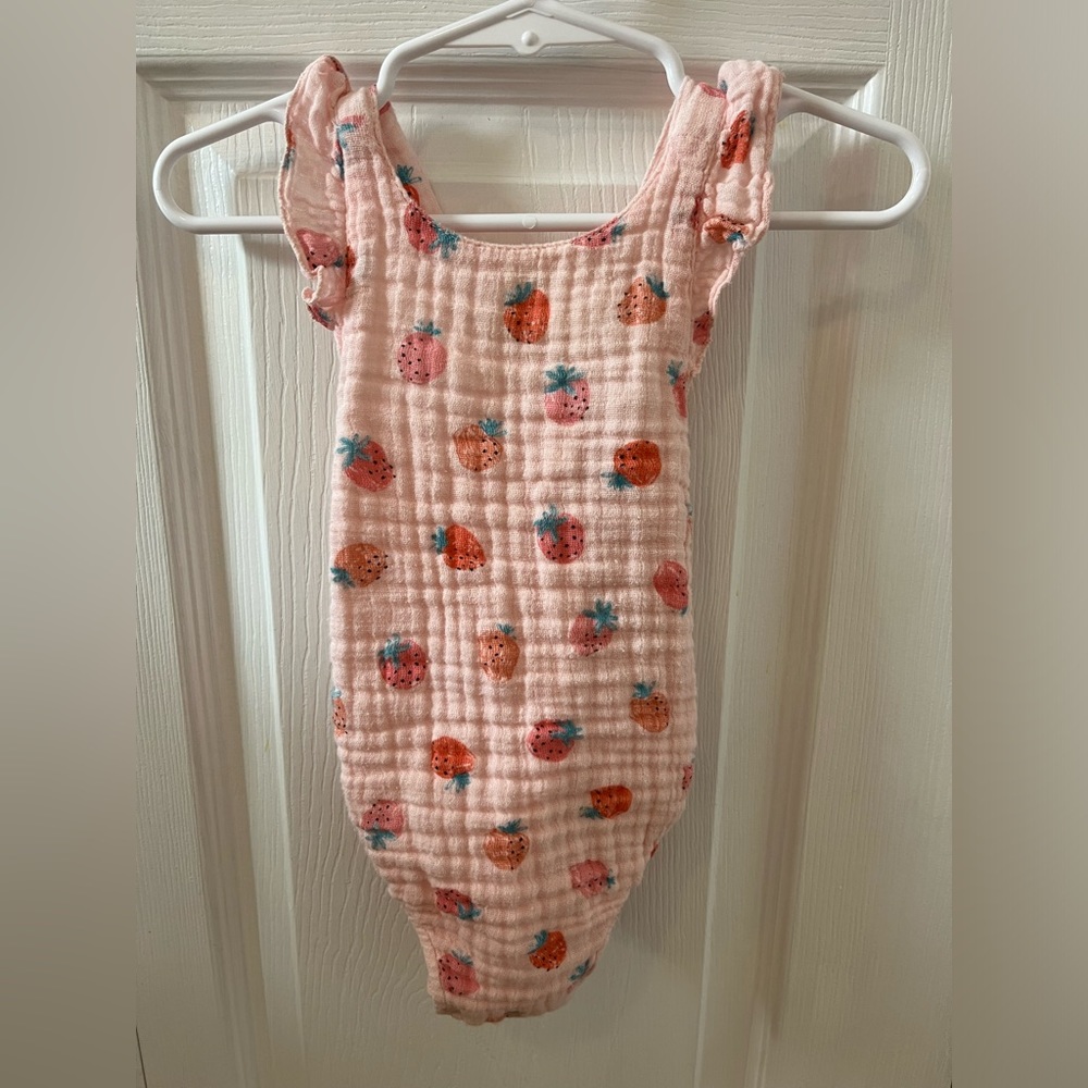 Angel Dear Strawberry Bubble Romper with Matching Headband